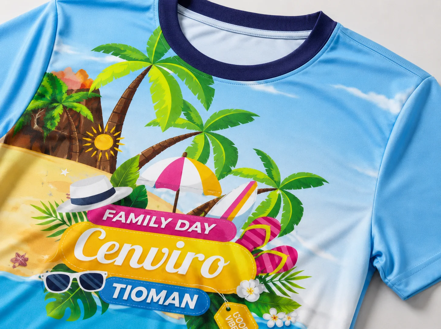 Baju Family Day microfiber jersey dengan printing sublimation